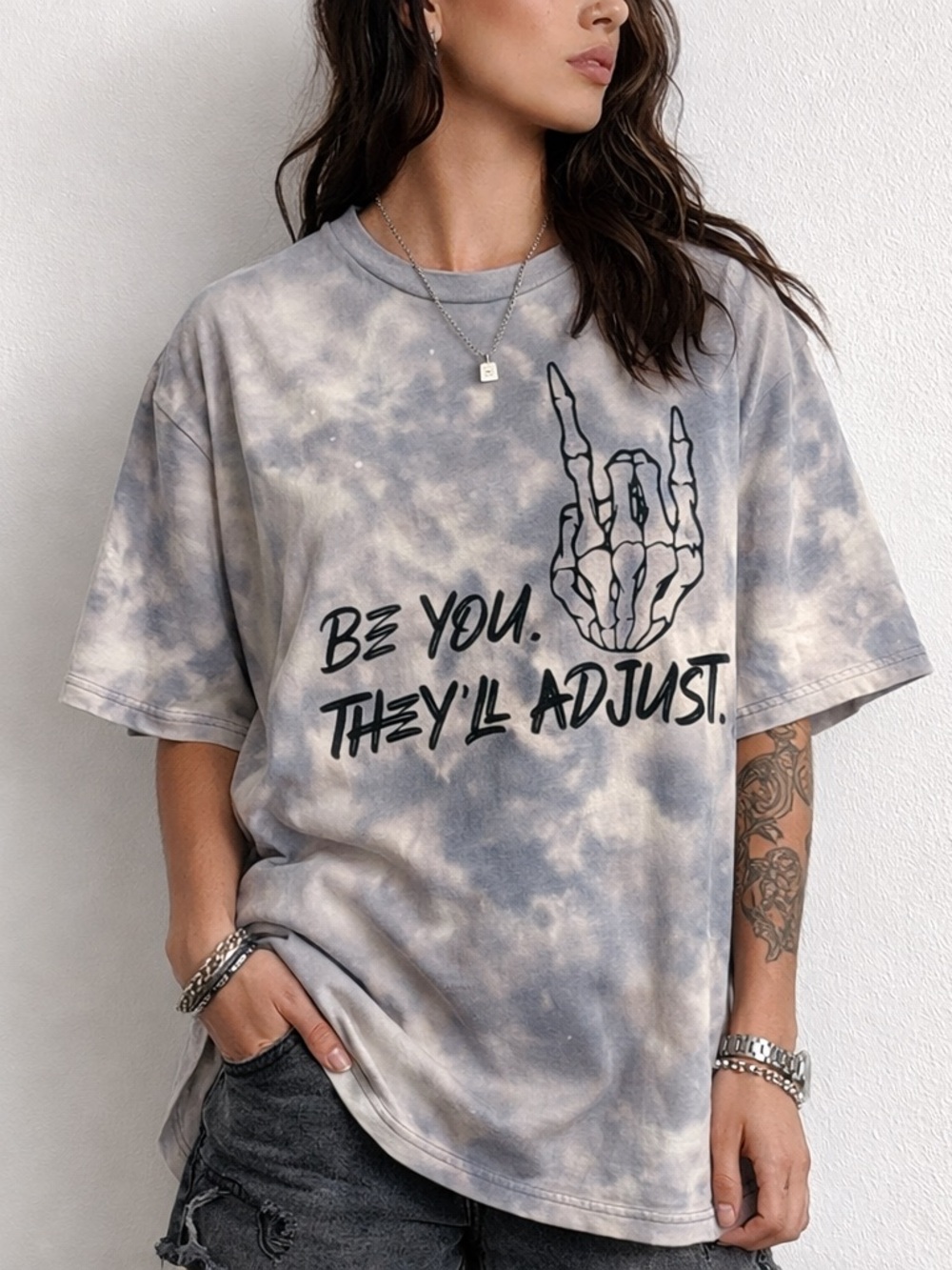 Bella Canvas Tie Dye Graphic Tee
"Be You They'll Adjust" Skeleton
Hand XL